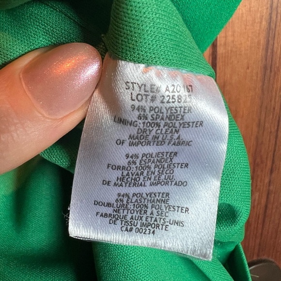 Betsy and Adam Off the Shoulder Apple Green Cocktail Dress - Picture 3 of 6